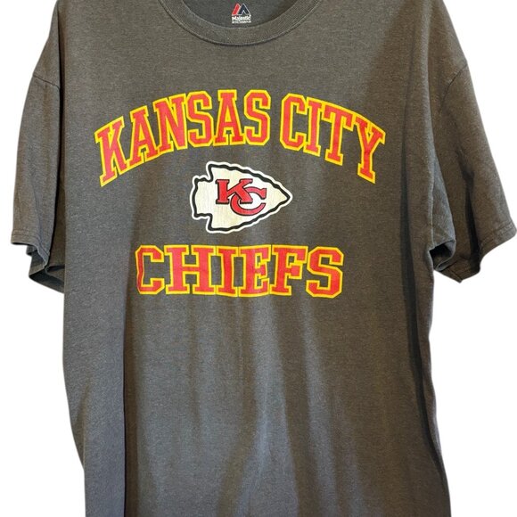 Magestic Tops - Majestic Kansas City Chiefs Football Game Gray T-shirt Men’s XL